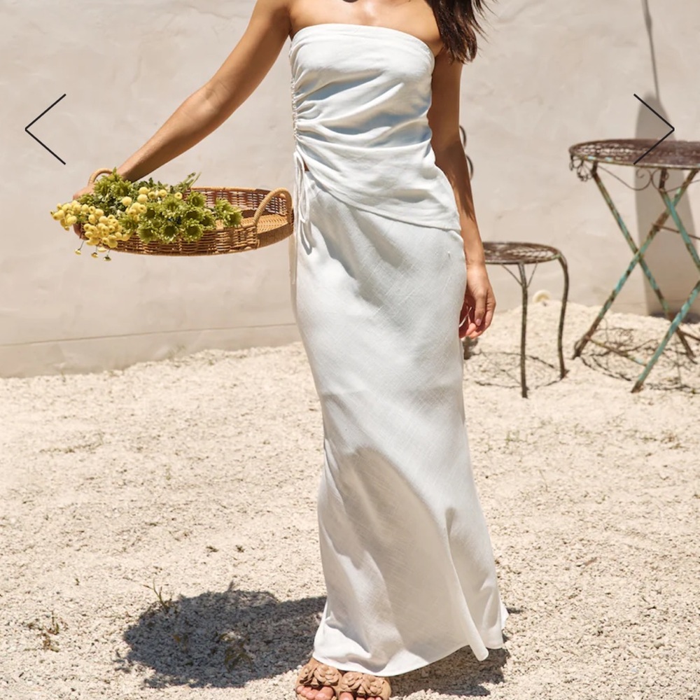 Hello Molly Ashley’s Pick Linen Bland Strapless Top & Maxi Skirt